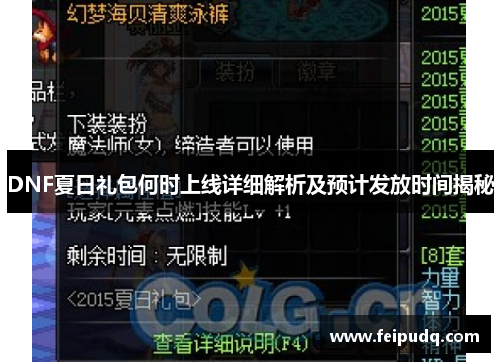 DNF夏日礼包何时上线详细解析及预计发放时间揭秘